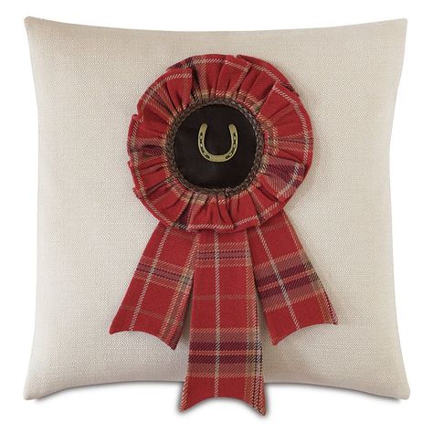 Horse show ribbon throw pillow Equestrian Bedroom, Equestrian Style Decor, Horse Show Ribbons, Horse Crazy Girl, Vintage Equestrian, Ribbon Style, Designer Bedding, Horseshoe Decor, Equestrian Decor