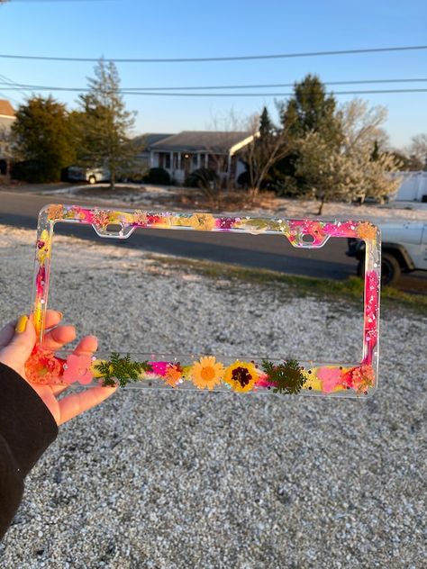 Customizable License Plate Cover License Plate Frame | Etsy Car Finds, Frame Butterfly, Car Meets, Car Interior Diy, Car Dream, Hippie Car, Frame Flower, Girly Car Accessories, Car Deco