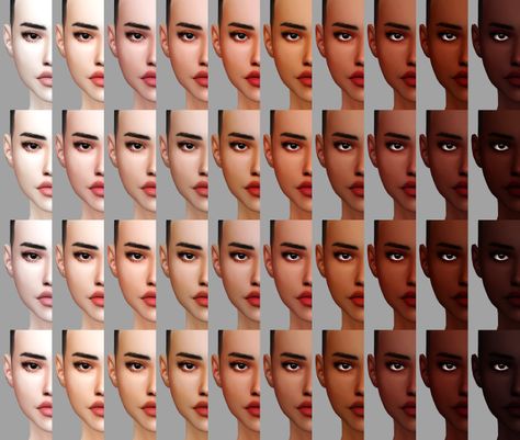 Sims4 Cc Skin Details Alpha, Alpha Cc Skin Details, Sims 4 Skin Overlays Alpha, Cc Makeup, Sims 4 Cc Eyes, Sims 4 Black Hair, The Sims 4 Skin, Makeup Cc, Sims 4 Anime