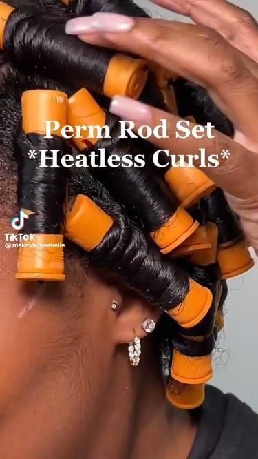 Natural Hair Perm Rods, Roller Set Natural Hair, Hair Rods, Perm Rod Set, Flexi Rods, Quick Natural Hair Styles, Perm Rods, 4c Natural, 4c Natural Hair