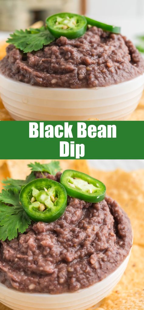 This is a super easy Black Bean Dip you can throw together in about 5 minutes! It is loaded with flavor and just the perfect amount of spice to keep you coming back for more. Homemade Bean Dip, Healthier Appetizers, Fingerfood Recipes, Black Bean Dip Recipe, Homemade Salsa Verde, Homemade Beans, Superbowl Sunday, Black Bean Dip, Spicy Dip