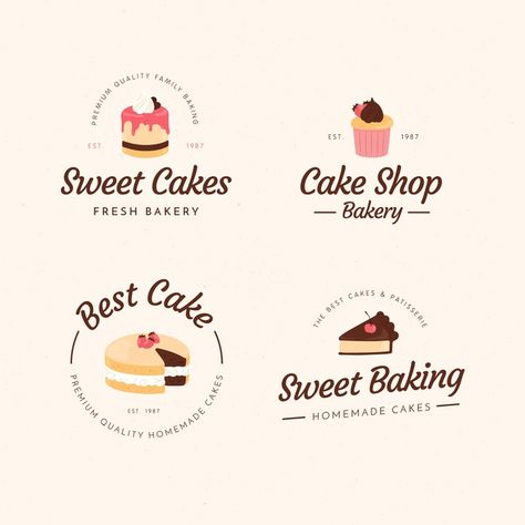 Logo Dessert, Supermarket Logo, Dessert Logo, Baking Logo Design, Cupcake Logo, Cute Bakery, Cake Branding, Food Business Ideas, Baking Logo