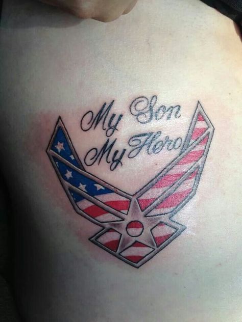 1000+ images about Air Force Mom on Pinterest | Air Force ...                                                                                                                                                                                 More Airforce Tattoos, Air Force Mom Tattoo, Force Quotes, Air Force Tattoo, Courage Tattoos, Leopard Print Tattoos, Patriotic Tattoos, Small Chest Tattoos, Dad Tattoo