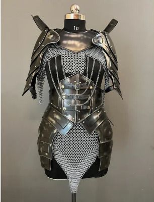 ad eBay - Medieval Ancient Cuirass Armor Brave Lady Armor Fantasy Armor, Gift for Women - Buy Now, click the link (eBay) Silver Armor Dress, Viking Armor Women, Women’s Armor, Women Knight Costume, Elven Chainmail, Porcelain Armor, Ren Faire Armor, Female Armor Design, Feminine Armor