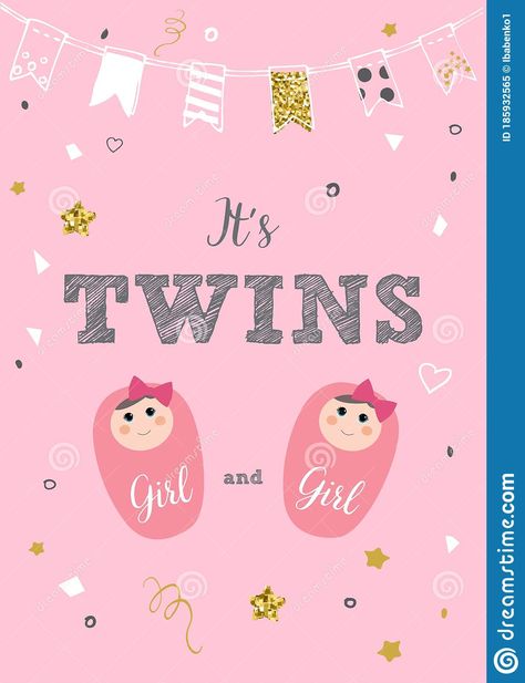 Baby Birthday Announcement, Twin Baby Birthday, Congratulations Baby Girl, Newborn Baby Quotes, Twin Baby Announcements, Twin Baby Photos, Twin Birth Announcements, Baby Birth Announcement Cards