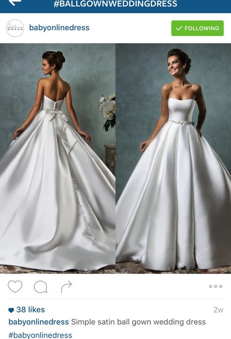 Satin Ballgown Wedding Dress, simple Wedding Gown Ballgown, Satin Ballgown, Queen Wedding Dress, Ballgown Wedding Dress, Wedding Dresses Lace Ballgown, Ballgown Wedding, Wedding Dresses Cinderella, Dresses Satin, Royal Wedding Dress