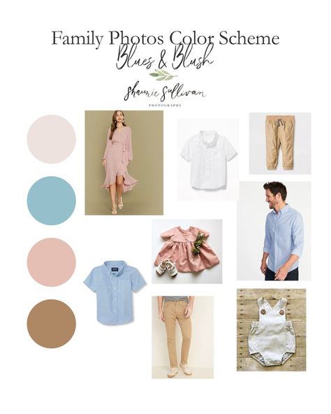 Family Photo Outfits Color Schemes, Family Color Schemes, Photoshoot Clothing, Spring Family Pictures, Family Photos What To Wear, Family Portrait Outfits, Summer Family Pictures, Family Photo Colors, Summer Family Photos