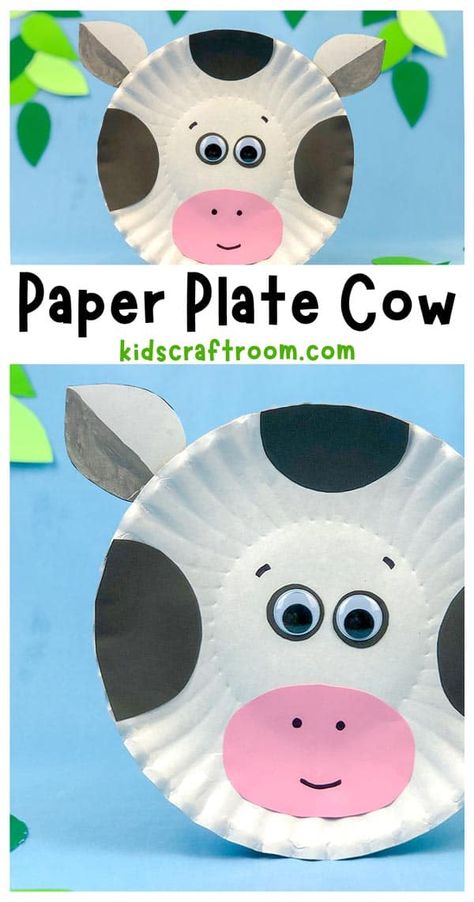 Moo! Make a udderly adorable paper plate cow craft! Quick and easy farmyard fun for toddlers and preschoolers! #kidscraftroom #kidscrafts #preschoolcrafts #paperplatecrafts #farmcrafts #farmanimals #cowcrafts Click Clack Moo Craft, Farm Animals Preschool, Fun For Toddlers, Cow Craft, Farm Animal Crafts, Easy Toddler Crafts, Farm Craft, Paper Plate Crafts For Kids, Farm Preschool