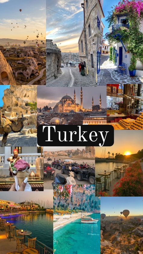 Turkey Vision Board, Turkey Summer Aesthetic, Turkey Travel Aesthetic, Turkey Collage, Turkey Place, Travel Countries, Turkey Trip, Turkey Vacation, Turkey Europe