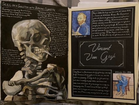 Dark Gcse Art Page, Natural Forms Gcse Sketchbooks, Van Gogh Gcse Art Page, Joseph Cornell Artist Research Gcse, Art Analysis Gcse, Artist Information Page Gcse, Gcse Portraits Sketchbook, Gcse Art Sketchbook Anatomy, Van Gogh Artist Study