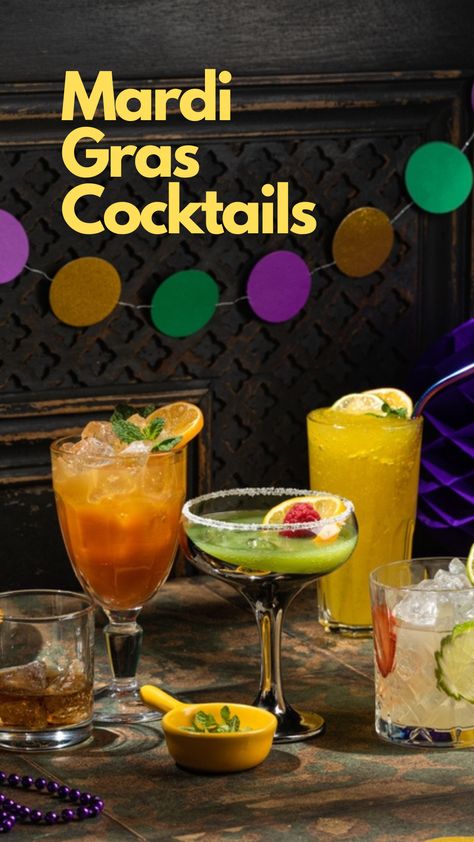 Mardi Gras Cocktails Fat Tuesday Drinks Cocktails, Mardi Gras Drinks Cocktails, Mardi Gras Facts, Mardi Gras Drinks, Mardi Gras Cocktails, French 75 Cocktail, Beverage Server, Mardi Gras Food, Mardi Gras Parade