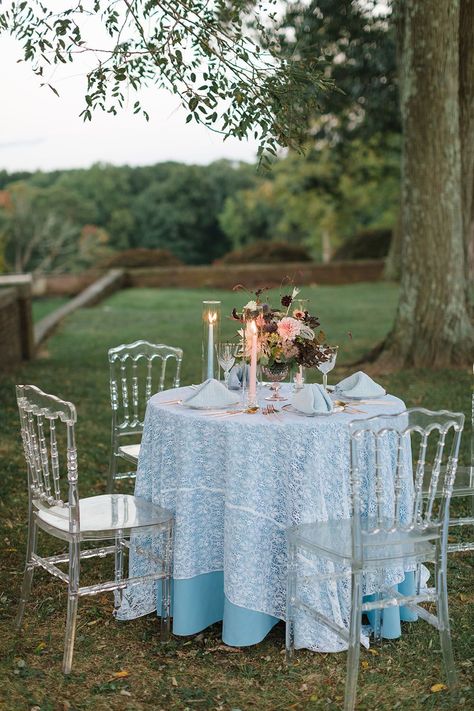 A pastel blue and pink color palette, enchanting 3D flower cakes, petals dripping from a chandelier-lit tree. Sleeping Beauty inspired wedding is one we may have met before. If your heart melts glimpsing wedding details like pressed flower cookies, chinoiserie seating charts, floral wraps or floral print bridesmaid dresses, you will not want to miss this fairytale wedding inspo on Ruffled now! #floralmood #gardenwedding #pastelweddingdecor See more wedding inspo with SIGNATURE BRIDE! Blue Wedding Table Decorations, Light Blue Wedding Table, Floral Print Bridesmaid Dresses, Blue And Pink Color Palette, Print Bridesmaid Dresses, Blue Wedding Table, Pastel Wedding Decorations, Sugar Flower Wedding Cake, Bridesmaid Dresses Floral Print