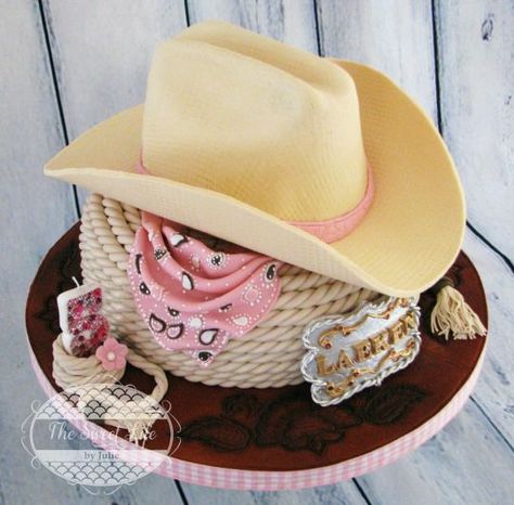 Cowboy hat & buckle cake Cowgirl Hat Cake, Cowboy Hat Cake, Western Theme Cakes, Buckle Cake, Cowgirl Birthday Cakes, Cowboy Birthday Cakes, Cowgirl Cake, Cowgirl Cakes, Cowboy Cakes