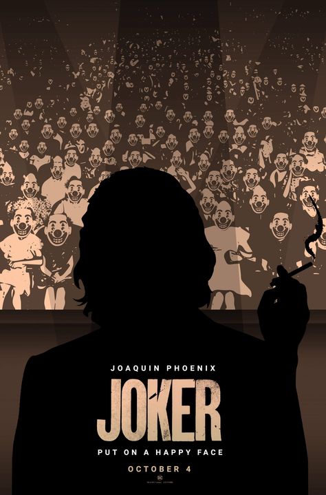 Movie Posters High Quality, Joker Film Poster, Joker Graphic Design, Joker Poster Art, Joker 2019 Poster, The Joker Poster, Joker Movie Poster, Joker Print, Put On A Happy Face