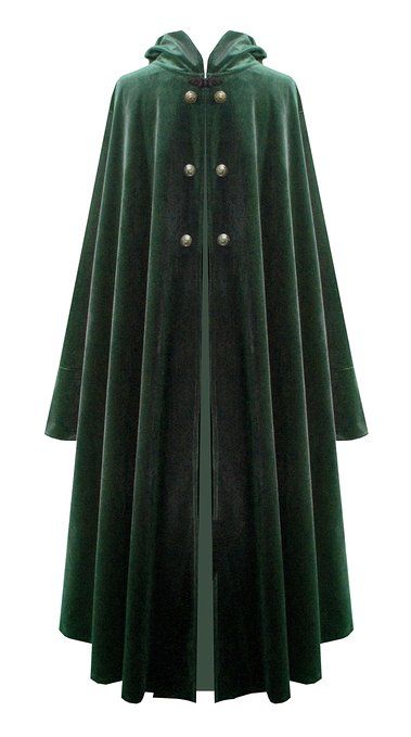 Edwardian Mens Fashion, Medieval Cape, Forest Dress, Gothic Medieval, Cape Cloak, Medieval Costume, Fashion Themes, Medieval Clothing, Green Coat