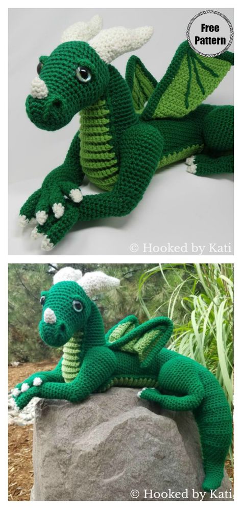 Amigurumi Monkey, Amigurumi Dragon, Dragon Crochet, Large Dragon, Crochet Dragon Pattern, Crochet Free Patterns, Amigurumi Rabbit, Bear Amigurumi, Crochet Toys Free