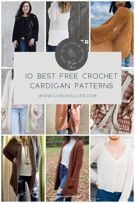 A collection of stunning free crochet cardigan patterns. Warm weather, cold weather, all weather! Different silhouettes, lengths and styles. One is sure to suit you. Mason Har, Free Crochet Cardigan Patterns, Free Crochet Cardigan, Chill Life, Crochet Cardigan Pattern, Cardigan Pattern, Crochet Cardigan, Warm Weather, Free Crochet Pattern