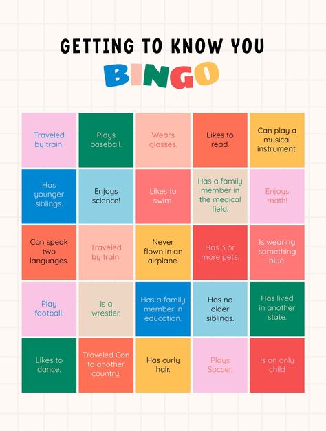 Human Bingo Templates - 20 Free PDF Printables | Printablee Get To Know You Bingo Free Printable, Human Bingo Free Printable, Fun Bingo Template, 2024 Bingo, Camping Bingo, Human Bingo, Custom Bingo Cards, Bingo Books, Road Trip Bingo