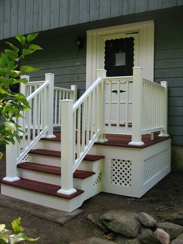 Small Front Porches Designs, Front Porch Remodel, Front Porch Steps, Porch Stairs, Porch Kits, Porch Remodel, Small Front Porch, Building A Porch, Front Porch Design