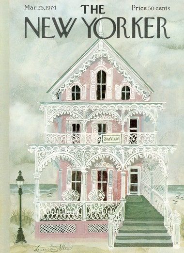 New Yorker Cover, The New Yorker Magazine, Lovely Illustrations, New Yorker Magazine, New Yorker Covers, House Illustration, Pink House, Pink Bathroom, Cover Artwork