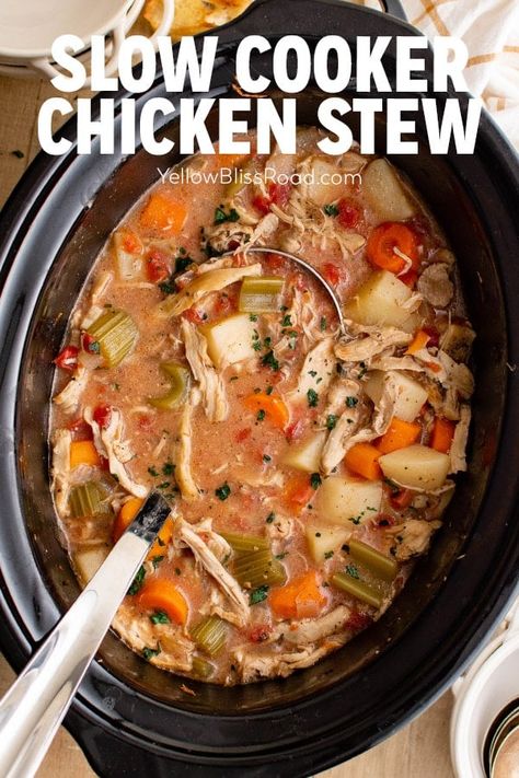 Slow Cooker Chicken Stew Chicken Thigh Stew, Stew Recipes Crockpot, Slow Cooker Chicken Stew, Group Recipes, Crockpot Chicken Thighs, Simple Family Meals, Stew Chicken Recipe, Crockpot Dishes, Chicken Slow Cooker Recipes