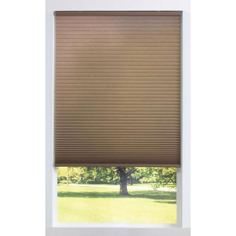 allen + roth 29-in x 72-in Linen Light Filtering Cordless Cellular Shade in the Window Shades department at Lowes.com Linen Room, Privacy Shades, Cellular Shades, Linen Lights, Allen Roth, Man Caves, Recycled Polyester Fabric, Light Filter, Vertical Blinds