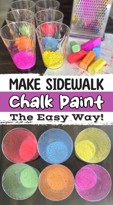 Foam Chalk Paint, Chalk Paint Kids Outside, Sidewalk Puffy Paint Recipe, Liquid Chalk Diy, Sidewalk Chalk Paint Diy, Sidewalk Chalk Storage, Chalk Paint For Kids Outside, Chalk Water Painting, How To Make Sidewalk Chalk