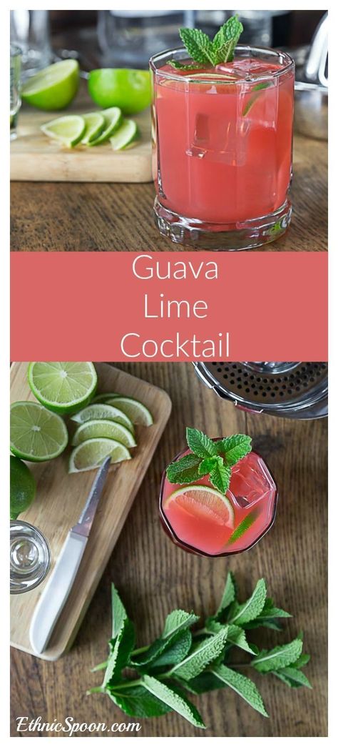 Guava Cocktail, Lime Cocktails, Guava Juice, Boozy Drinks, Fancy Drinks, Milk Shakes, Alcohol Drink Recipes, Drinks Alcohol Recipes, Hot Day