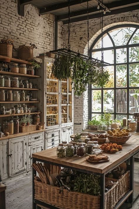 Modern Apothecary Kitchen, Apothecary Pantry, Apothecary Kitchen, Apothecary Shoppe, Trendy Kitchen Design, Apothecary Design, Feminine Era, Unfitted Kitchen, Complete Kitchen Remodel