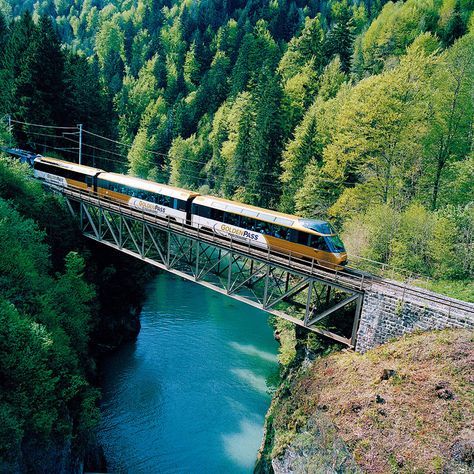 Golden Pass Panoramic Train, Switzerland Train Switzerland, Inter Railing, Interrail Europe, Europe Train Travel, Switzerland Tour, Trans Siberian Railway, Train Tour, Scenic Routes, Travel Packages