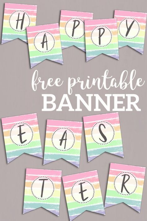 Free Printable Pastel Banner Letters. Customize a DIY happy Easter banner for the spring. Easy easter decorations. #papertraildesign #easter #easterdecor #easterdecorations #happyeaster #pastel #pastelbanner #springbanner #happyeasterdecor #happyeastersign #DiY #springdecor #springdecorations #happyspring Happy Easter Banner Free Printable, Easter Banner Printable Free, Free Printable Easter Decorations, Easter Banners Diy, Easter Banner Ideas, Happy Easter Decoration, Pastel Banner, Happy Easter Decor, Printable Banner Template