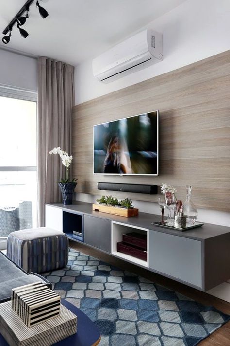 40 Unique TV Wall Unit Setup Ideas - Bored Art                                                                                                                                                                                 More Ruang Tv, Tv Mounted, Flat Screen Tv, Tv Wall Decor, Tv Wall Unit, Tv Wall Design, Living Room Tv Wall, Living Room Decor Apartment, Living Room Tv