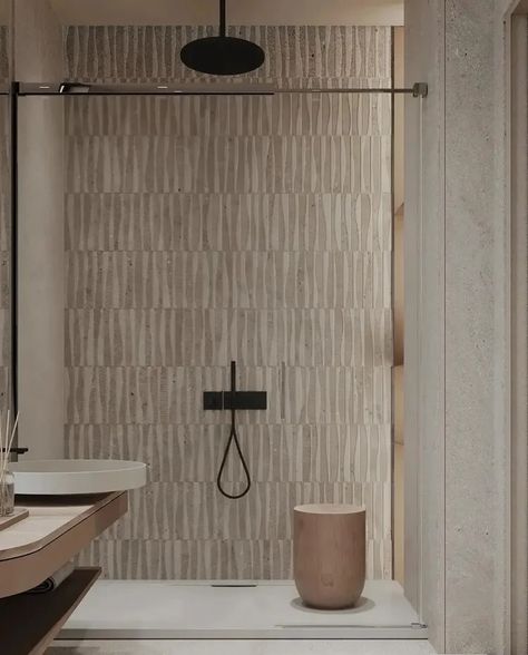 How to Create the Perfect Organic Modern Bathroom? Wabi Sabi Bathroom Design, Luxury Toilet Design Beautiful Bathrooms, Beautiful Bathrooms Modern, Textured Tiles Bathroom, Bathroom Led Lighting, Luxury Toilet Design, Beige Bathroom Tile Ideas, Modern Bathroom Aesthetic, Beige Bathroom Tile