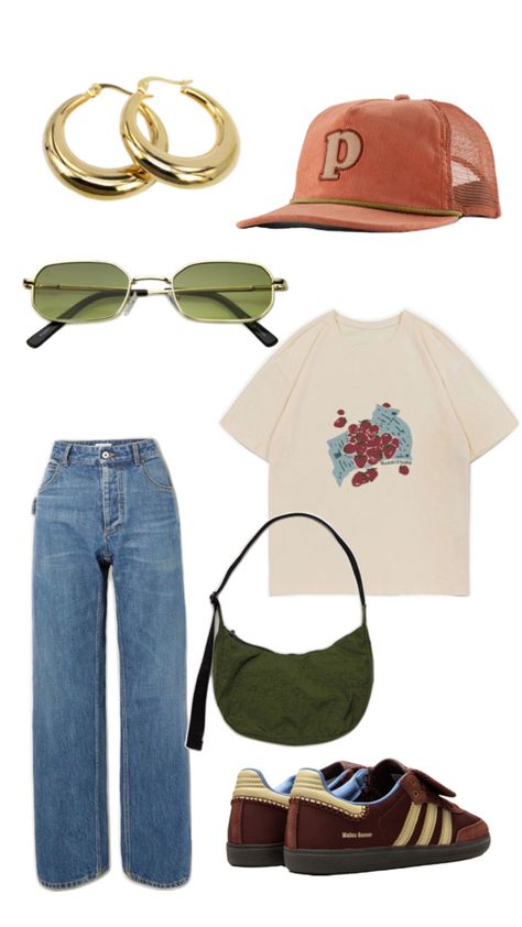 London Tourist Outfit Summer, Trifthing Aesthetic Outfit, Style Boards Aesthetic, Summer Brewery Outfit, Summer College Fits, College Orientation Outfit, College Girl Style, Grocery Shopping Outfit, Spring Outfits College