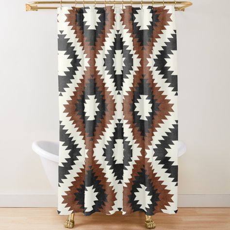 Pendleton Shower Curtain, Western Boho Shower Curtain, Small Western Bathroom Ideas, Western Bathroom Ideas, Aztec Shower Curtain, Southwest Shower Curtain, Boho Western Bathroom, Western Boho Bathroom, Western Shower Curtain