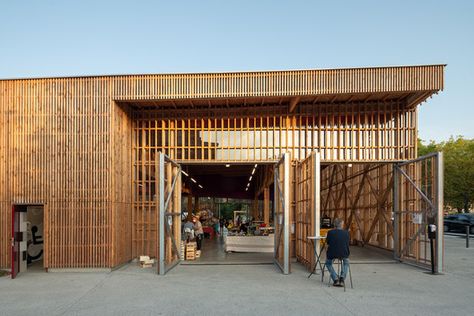 Gallery of Billère Farmer Market / Pierre Marsan - 25 Market Architecture, Douglas Wood, Seaside Restaurant, Farmer Market, Silver Fir, Restaurant Offers, Construction Process, Architecture Model, Retail Design