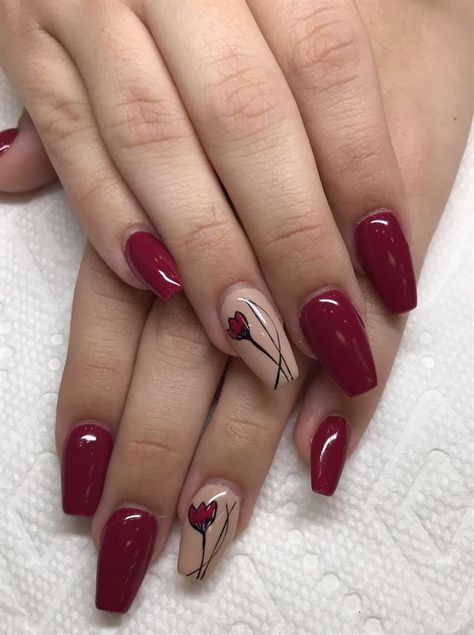 Rose Nail Design, November Nail Designs, Classic Nail Art, Classic Nail, Rose Nail Art, Classy Nail Designs, Classic Nails, Rose Nails, Christmas Nails Acrylic