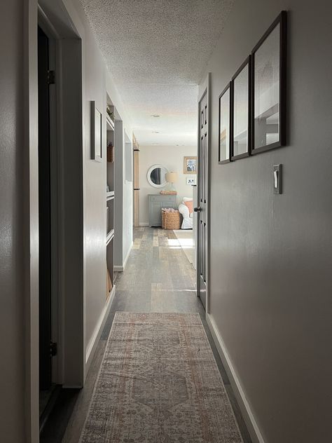 Raised Ranch Hallway Makeover - Just Call Me Homegirl Hi Ranch Remodel, Raised Ranch Renovation, Raised Ranch Basement Remodel, Raised Ranch Interior Ideas, Raised Ranch Living Room Layout Ideas, Raised Ranch Entryway, Hallway Remodel, Entryway Colors, Raised Ranch Remodel