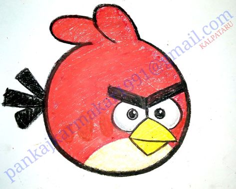 Angry bird painting by PANKAJ KARMAKAR Easy Painting For Kids, Diy Rock Art, Disney Princess Drawings, Easy Drawings For Kids, Angry Bird, Bird Painting, Art N Craft, Nature Art Painting, Oil Pastels