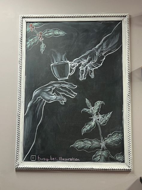 Coffee Shop Art Drawing, Chalkboard Art Coffee Shop, Coffee Shop Blackboard, Cafe Paintings Art Coffee Shop, Coffee Shop Chalkboard Art, Coffee Shop Boards Chalkboards, Coffee Shop Artwork, Coffee Chalkboard Ideas, Cafe Chalkboard Ideas