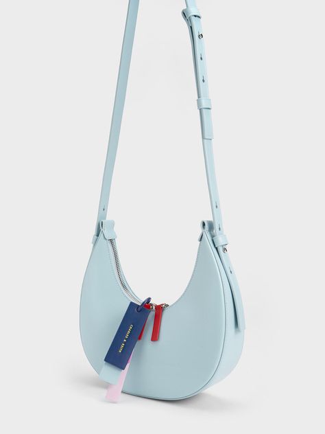 Charles And Keith Bags, Charles And Keith, Eyewear Chain, Moon Silhouette, Charles Keith, Bag Light, Hobo Bag, Clip On, Crescent