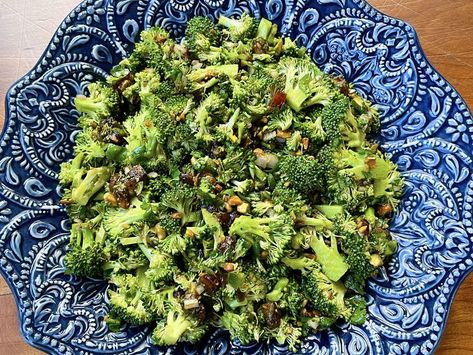 Moroccan-Spiced Broccoli Salad is a fusion of robust flavors, textures, and colors that hits all of the right notes… sweet, salty, spicy, and crunchy. It’s also VERY adaptable and open to MANY variations to suit your personal tastes. It’s a cinch to throw together and the longer it sits, the better it gets. Ras El Hanout, Broccoli Salad, Personal Taste, Chow Chow, Brussel Sprout, Avocado Toast, Cilantro, Gluten Free Recipes, Broccoli