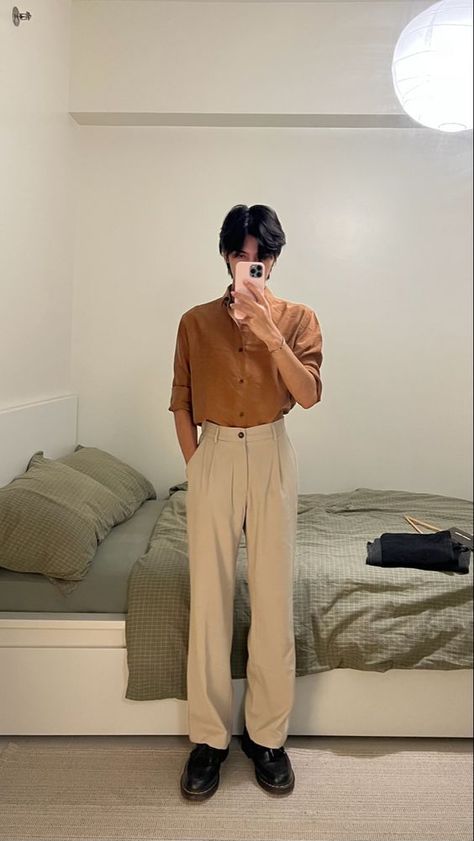 Male Outfits Semi Formal, Semi Formal Men Outfit Summer, Doc Martens Tassel Loafers, Brown Formal Outfit Men, Male Semi Formal Outfits, Men’s Semi Formal Outfit, Men Semi Formal Outfit, Semi Casual Men Outfits, Semi Formal Outfits Men