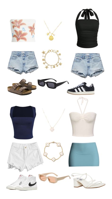 simple cute summer fits!! Basic Cute Outfits Summer, Summer Outfits 12-13, Out Fit Inspo Teens Summer, Simple Outfit Ideas Summer, Idee Outfit Ete, Summer Teen Outfits, Outfit Inspirations For Teens, Basic Summer Outfits