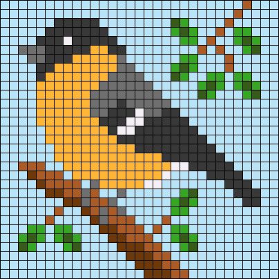 Pix Brix Patterns, Cross Stiching Ideas Easy, Birds Cross Stitch Patterns, Bird Knitting Pattern, Bird Alpha Pattern, Alpha Pattern Animals, Bird Pixel Art, Pixel Bird, Cross Stitch Art Pattern