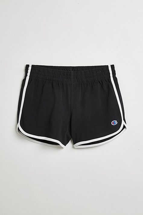 Champion gym shorts with contrast trims for a classic sporty look. Features Champion 2.5" gym shorts Contrast trims Elastic waistband Logo embroidery Content + Care 82% Cotton, 18% polyester Machine wash Imported Size + Fit Model is 5'8" and wearing size Small Measurements taken from size Small Inseam: 2.5" | Champion 2.5" Gym Short in Black at Urban Outfitters Black Gym Shorts, Men's Shoes Accessories, Champion Shorts, Women Men Shoes, Gym Shorts, Sporty Look, Logo Embroidery, Athletic Wear, Contrast Trim