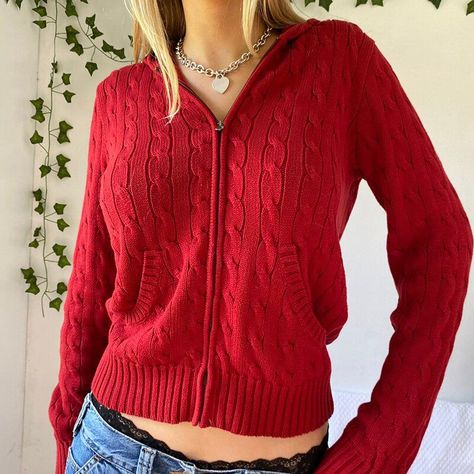 71a58e8cb75904f24cde464161c3e766desc46961472ri Y2k Sweater, Knitting Women Cardigan, Jumpsuit Outfit, Cardigan Crop, Hoodie Cardigan, Hoodie Coat, Vintage Cardigan, Winter Hoodies, Vintage Hoodies