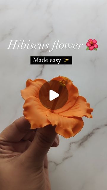 Sneha Zaveri | Hyderabad Cake Artist on Instagram: "here’s how the hibiscus flower is being made without wire and a bonus tip is hidden in this reel, so watch till the end 💯✨  Let’s us know about this creativity ⬇️   Do follow @sugar_zest for more ✅  . . . . . #floral #floraldesign #floraldesigner #floraldesigns #fondantart #fondantartist #fondantwork #cakereelsofinstagram #cakereelsvideo #cakereels😍" Fondant Hibiscus Flowers, Fondant Hibiscus Flowers Tutorial, Hibiscus Cake, Lei Making, 11 Birthday, Sugar Flowers Tutorial, Fondant Flower Tutorial, Cake Artist, Fondant Tutorial