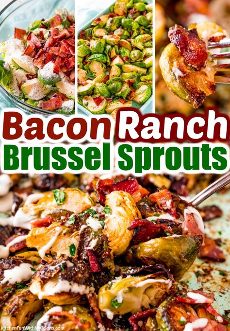 Brussel Sprouts with bacon and ranch all roasted and covered in parmesan cheese is the side dish you'll want to make for every dinner. Even picky eaters like this recipe! Vegetable Recipe #food #recipe #vegetable #brusselsprouts #bacon Brussel Spouts, Brussel Sprout Recipes, Brussel Sprouts With Bacon, Brussels Sprouts With Bacon, Bacon Brussel Sprouts, Veggie Dinner, Vegetable Side Dishes Recipes, Roasted Brussel, Spaghetti Squash Recipes