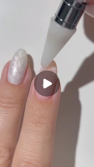 Pearly White Nails, Video Nails, Holiday Nails, Winter Snow, White Nails, Pear, Nails, On Instagram